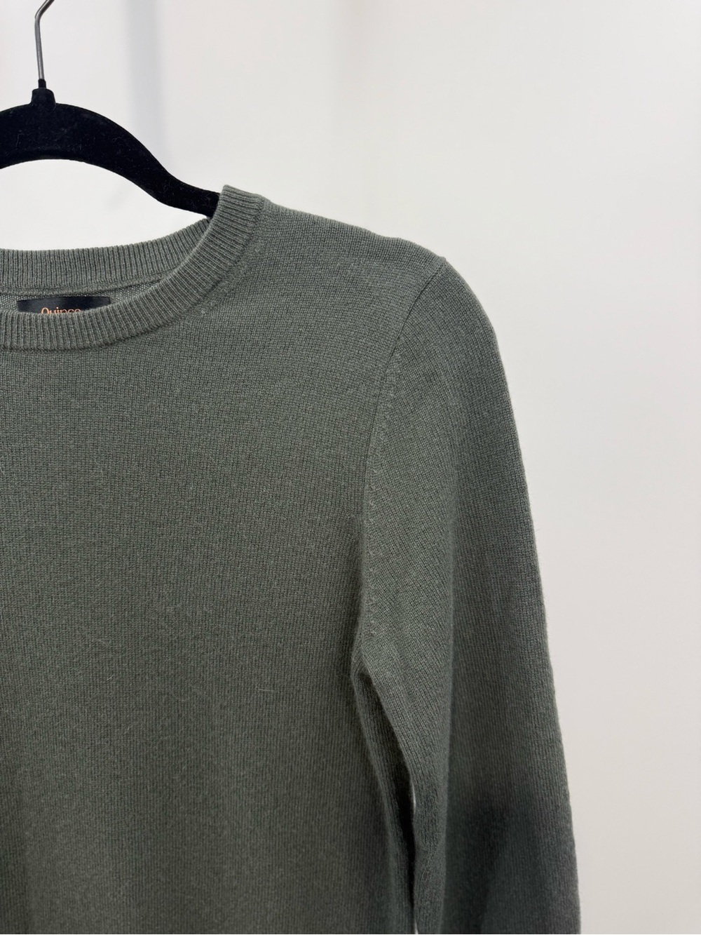 Quince 100% Mongolian Cashmere Crewneck Sweater Moss Green Size XS - Picture 3 of 8